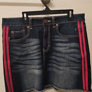 NOBO Denim Mini Skirt with Pink Accents